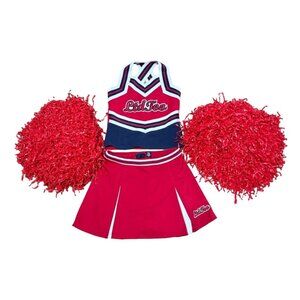 Ltd Too Girls Cheerleader Uniform Set Sz S 10 With Pom Poms Costume Halloween